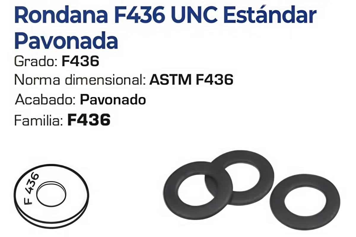 Rondana F436 UNC Estándar Pavonada – Varias Medidas