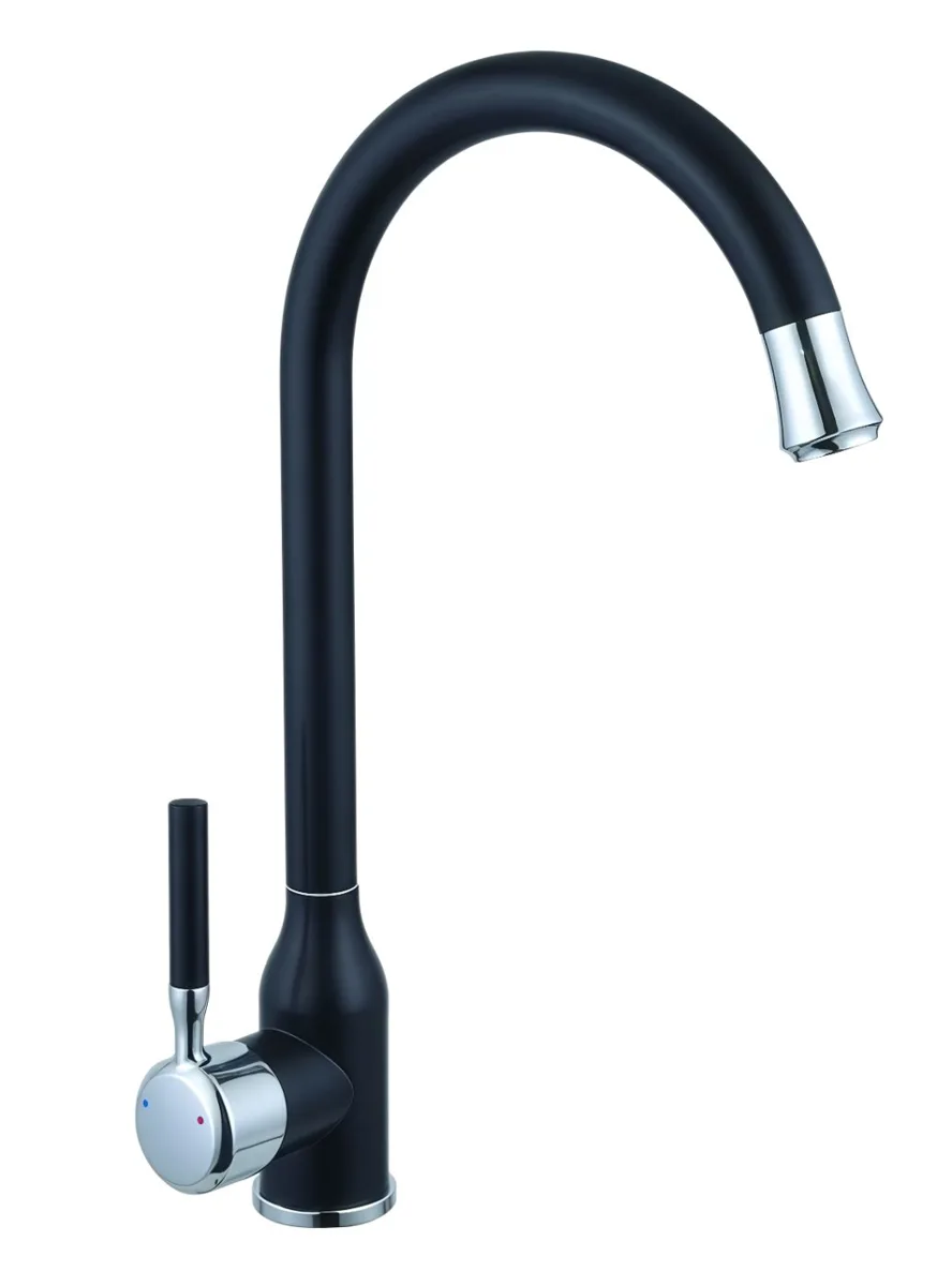 MONOMANDO FREGADERO Negro- Cromo 8" FIDIC