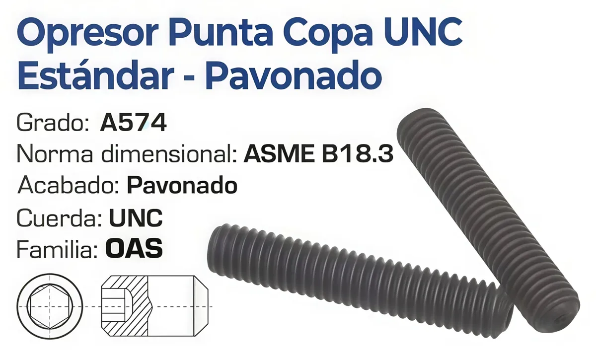 Opresor Punta Copa UNC A574 Pavonado – Varias Medidas