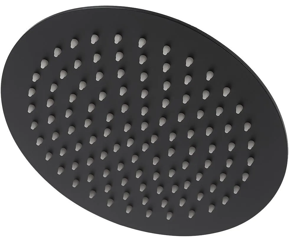 REGADERA REDONDA 10" ULTRA DELGADA NEGRO ACERO INOXIDABLE