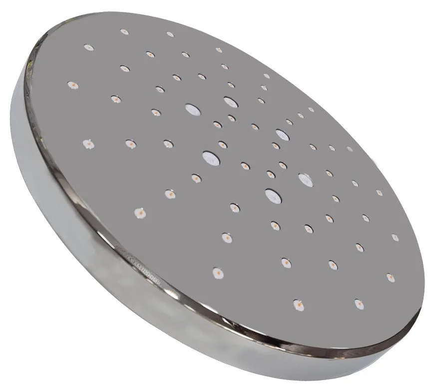 REGADERA REDONDA 6" ABS  Acabado Blanco+cromo