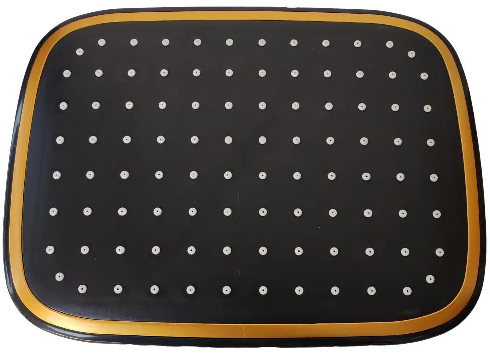 REGADERA RECTANGULAR  20X30 Negro+dorado