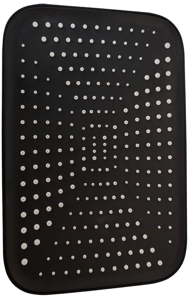 REGADERA RECTANGULAR ABS 20CM X 30CM NEGRO