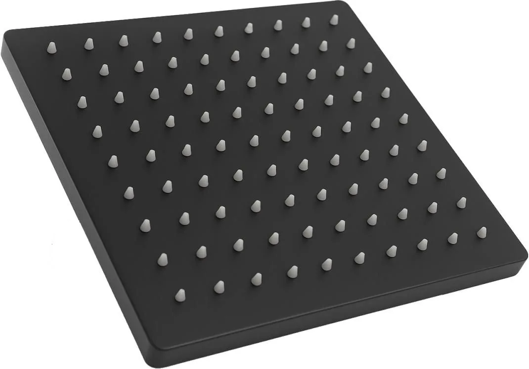 REGADERA CUADRADA 8" NEGRO  ACERO INOXIDABLE