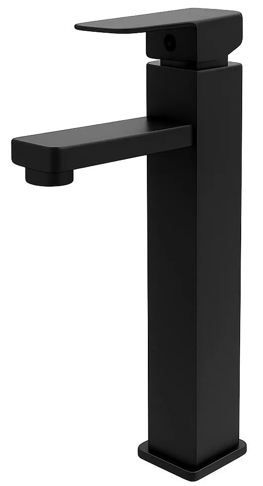 MONOMANDO ALTO PARA LAVABO ACERO INOX. NEGRO