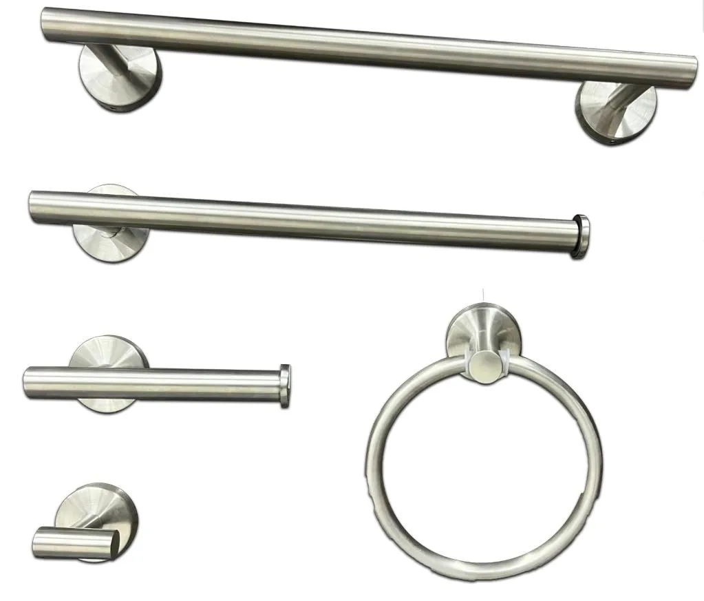 JUEGO DE ACCESORIOS BAÑO 5  PIEZAS SATINADO