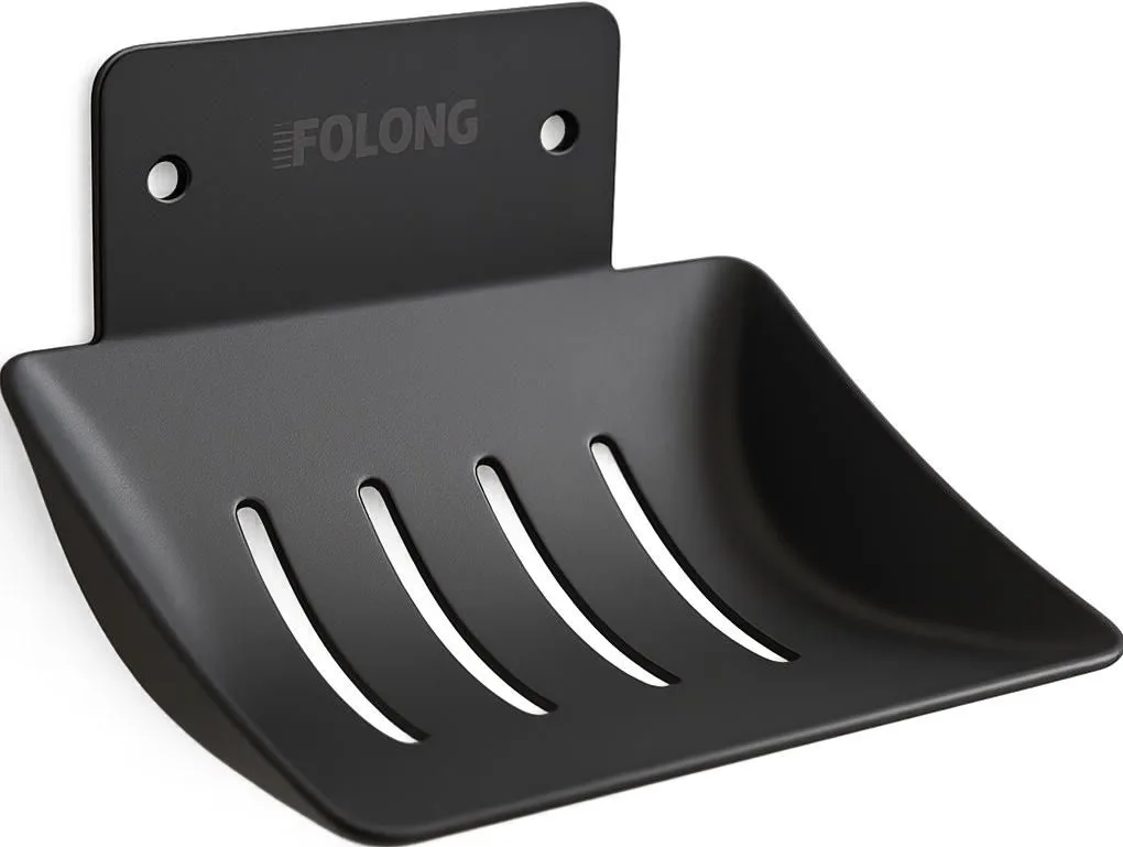 JABONERA PARA DUCHA RECTANGULAR NEGRO  MATE