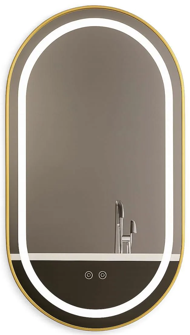 ESPEJO OVALADO 50X90 CON LUZ LED - SISTEMA ANTIVAHO