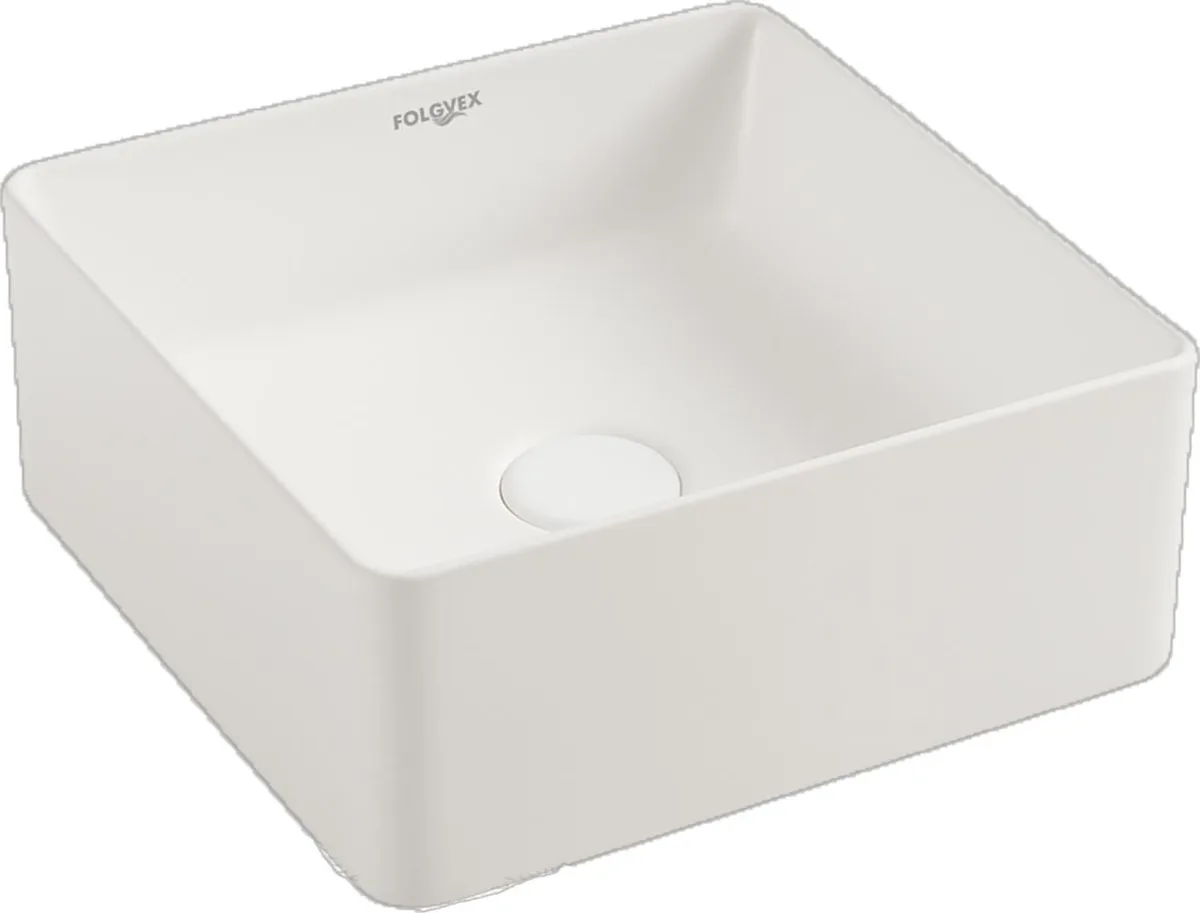 LAVABO DE BAÑO OVALIN CERAMICO CUADRADO 30.5X30.5X11.5