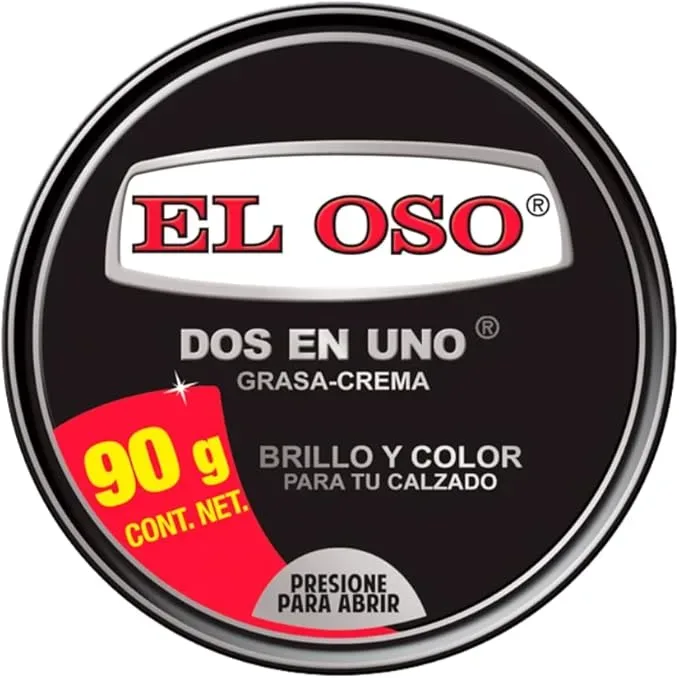 Crema Y Brillo para Zapatos Negra | Limpiador y Abrillantador 2-en-1 para Piel | 90g Fácil Aplicación, Brillo Duradero y Protección
