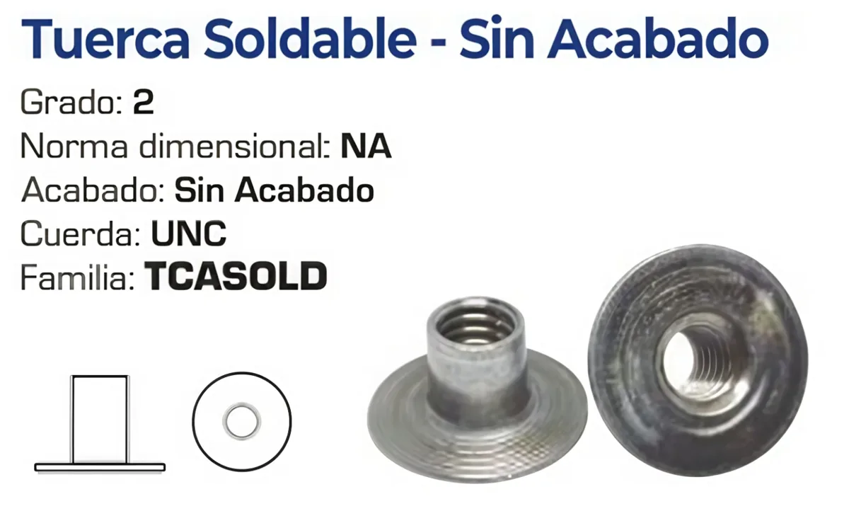 Tuerca Soldable - Sin Acabado