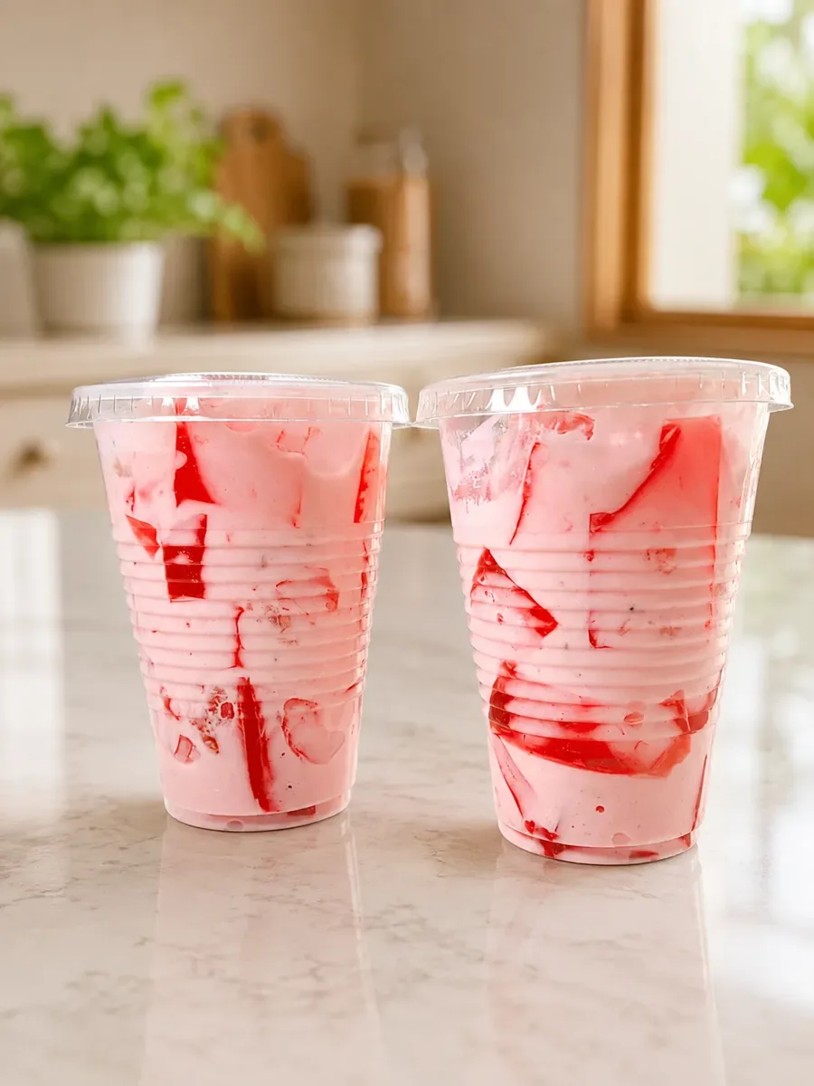 Yogurt con gelatina de fresa 8 oz